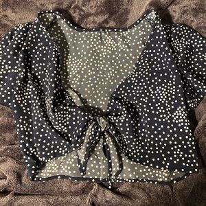 Shein Tie-front Crop Top